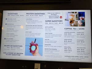 Half of the menu. I forgot to take a picture of the other half of the menu that list the açai bowls.  at The Wellness Bar in Hayden