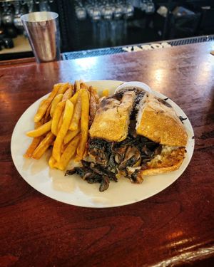 Mushroom French Dip Sandwich with Fries at Molly Malloy's in Philadelphia