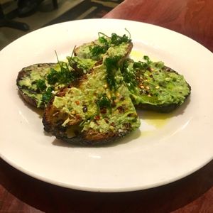 Avocado Toast (Vegan)
metropolitan multigrain, lime salt, crushed red pepper, olive oil, crispy cilantro at Molly Malloy's in Philadelphia