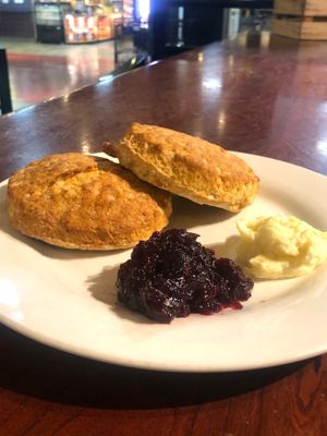 Homemade Biscuits (Vegetarian)
two homemade biscuits, honey butter, seasonal jam at Molly Malloy's in Philadelphia