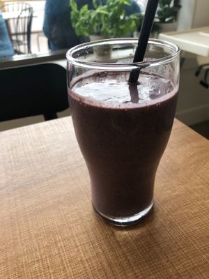Blueberry chia smoothie. at Grounds & Greens Cafe in White Rock