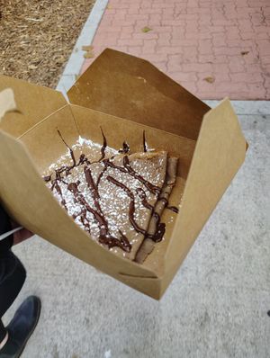 Vegan nutella crepe at Froglanders in Carlsbad