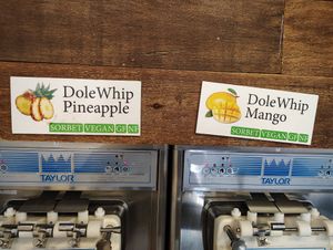 Vegan options for yogurt section at Froglanders in Carlsbad