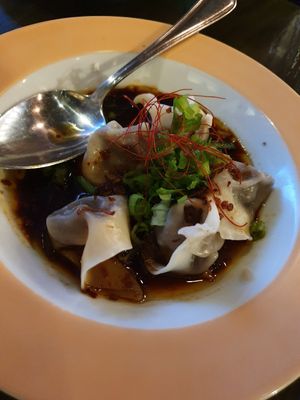 Spicy wontons at Chi in Vancouver