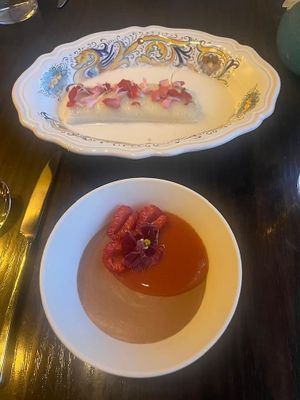 Durian Rice Roll and Chocolate Mousse    at Chi in Vancouver