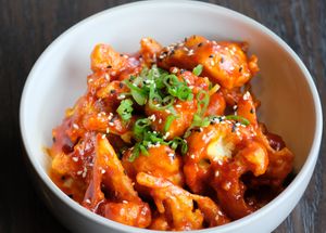 Fried Cauliflower with Spicy Gochujang sauce at Chi in Vancouver