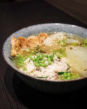 果皮冬瓜夜香花素鴨湯飯 at Cafe Imagine in Kowloon