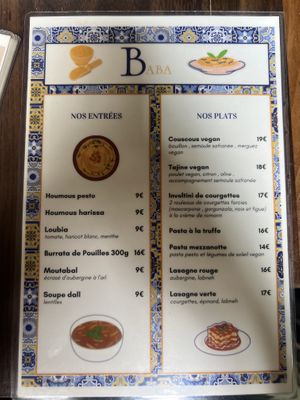 Menu  at La Cantine de Sam in Paris