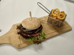 The green Monster burger at Gasthaus Heidekrug in Nuremberg