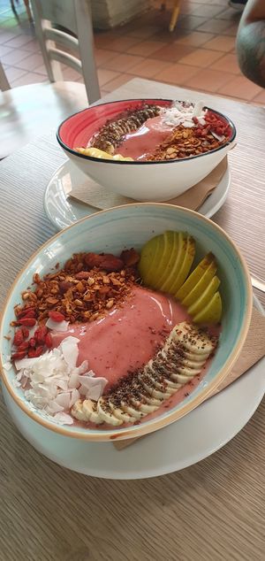 Big Banana smoothie bowls at Montroig Cafe in Sitges