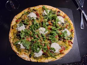 Mediterranean Pizza at Neon Tiger in Charleston