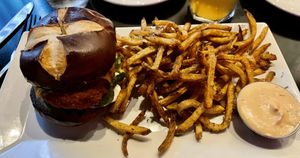 Buffalo chicken with fries at Neon Tiger in Charleston