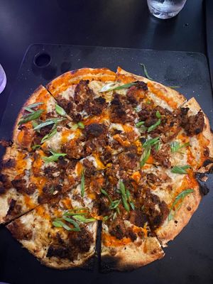 Buffalo cauliflower pizza at Neon Tiger in Charleston