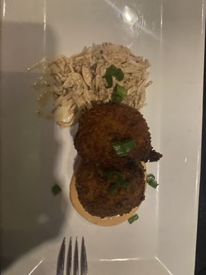 hearts of palm crab cakes!!  at Neon Tiger in Charleston