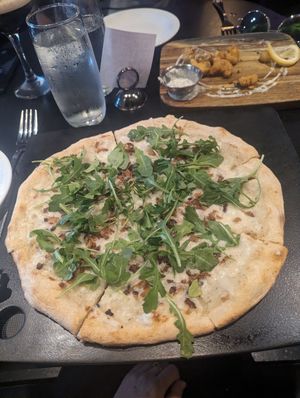 Mushroom pizza at Neon Tiger in Charleston