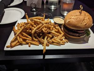 BBQ burger with GF bun at Neon Tiger in Charleston