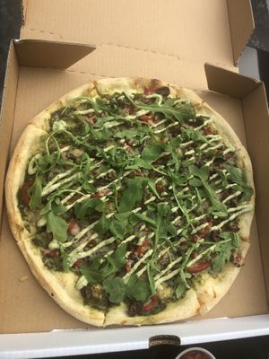 Meditation pizza - legitimately the best pizza I’ve eaten. at Neon Tiger in Charleston