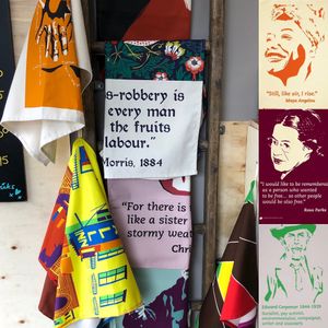 Radical tea towels at Plant & Planet in Castleton