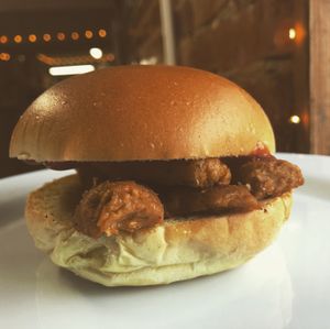 Vegan sausage at Plant & Planet in Castleton