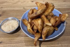 Potato sidewinder fries with homemade mayo at The Park by Years in Kowloon