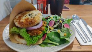 Rice Tempura Burger in April 2021 New Menu - SOOOOOO delicious! at The Park by Years in Kowloon