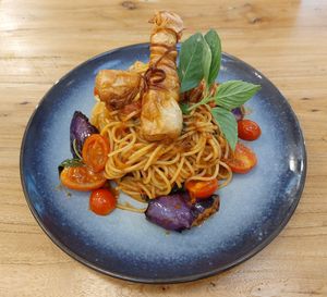 Spicy Thai Fried Shrimp Tom Yum Spaghetti 泰式炸蝦秘製冬蔭意大利粉 at The Park by Years in Kowloon