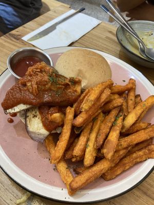 Kimchi Eggplant burger  at The Park by Years in Kowloon