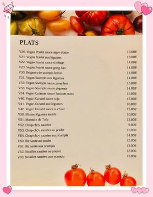 menu at De Yuan in Liege