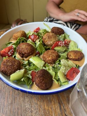 Salad with Falafel  at Freeduchio in Batumi