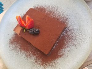 Amazing brownie at Freeduchio in Batumi