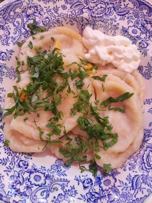 Varenik potato at Freeduchio in Batumi