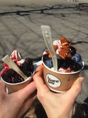 Frozen coconut yogurt 🍦  at I Love Leo in Stuttgart