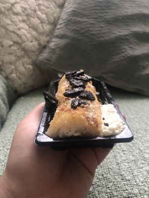 Banana Oreo dessert. Deep fried goodness, served with cream at Geisha House in Birmingham