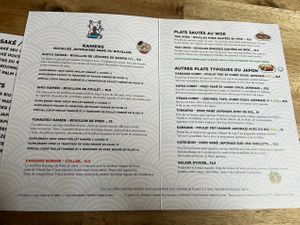 Menu  at Neko Ramen in Paris