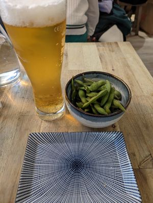 Kirin and Edamame #Veganuary at Neko Ramen in Paris