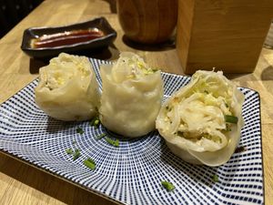Vegan vegetable gyozas  at Neko Ramen in Paris