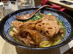 Vegan Shoyu ramen with 17-vegetable broth  at Neko Ramen in Paris