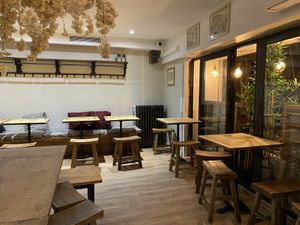 Top floor seating area  at Neko Ramen in Paris