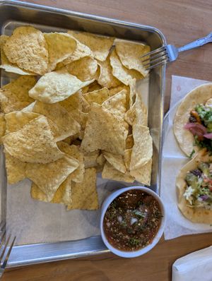 Chips and salsa. Spicy. at Taco Vado in Spokane