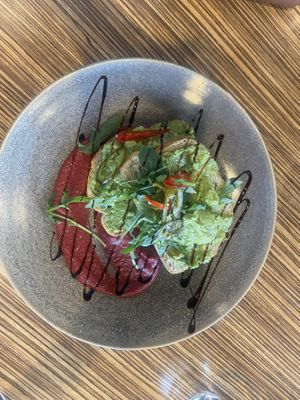 Smashed avocado toast minus the eggs and feta   at Billy's Junction in Mernda