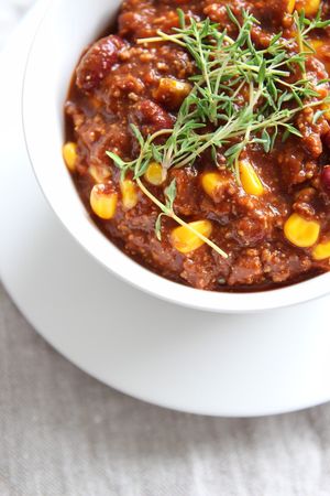 veganes Chilli sin carne mit Tofu at Mühlenglück in Oppenau