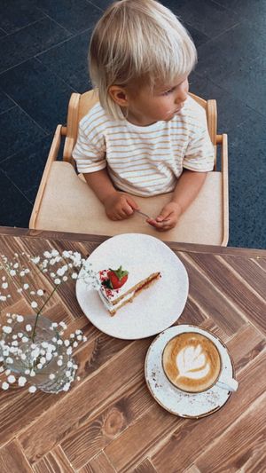 Cappuccino with dessert 😋 at Commune Cafe in Tallinn