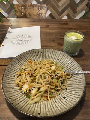 Udon kimchi noodles at Commune Cafe in Tallinn