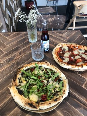 Tartufo, my favourite one + Diavola  at Commune Cafe in Tallinn