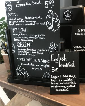 Breakfast option at Commune Cafe in Tallinn