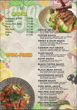 Vegan menu p4 at Taste Of Asia in Nowra