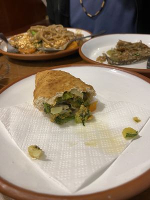 Fried empanada’s   at Namas Te in La Paz
