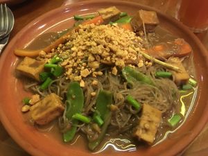 Pad Thai includes vegetables, tofu and noodles  at Namas Te in La Paz