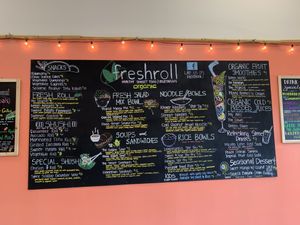 Colorful menu at freshroll in Mashpee