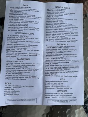 Inside menu  at freshroll in Mashpee